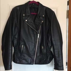 Vintage Black Genuine Leather Motorcycle Jacket